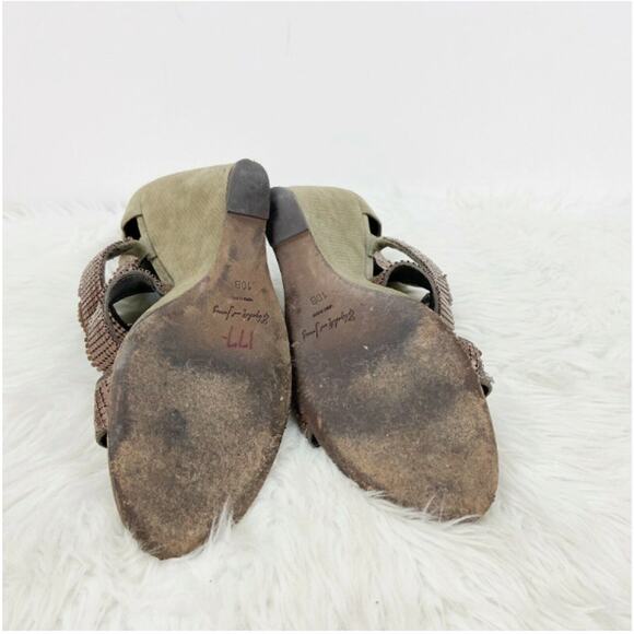 Elizabeth and James Sequin Strap Wedge Sandals Size 10 Women’s Glam Boho Chic - Picture 9 of 10